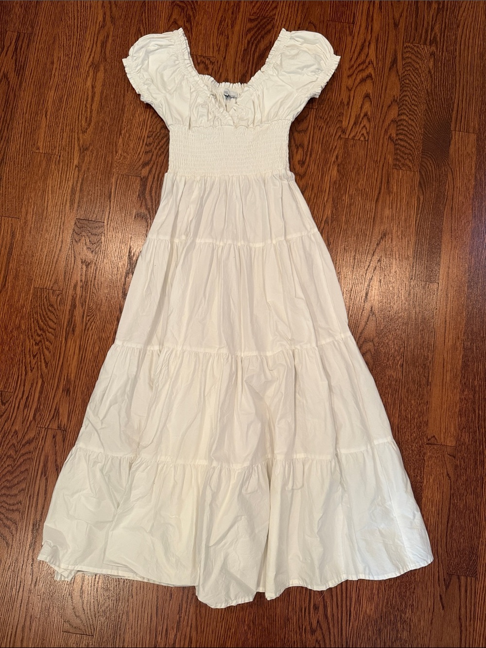 WeWoreWhat Cream Smocked Tiered Maxi Dress
